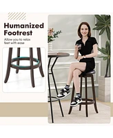 29" Counter Height Stools Set of with 360° Swivel Round Seat & Footrest