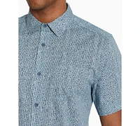 Kenneth Cole Men's Patch Pocket Short Sleeve Button Front Shirt