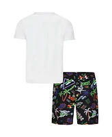 Under Armour Little and Toddler Boys 2-Piece Get Soaked Short Sleeve T-Shirt Volley Shorts Set