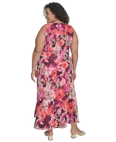 Calvin Klein Plus Floral-Print Maxi Dress