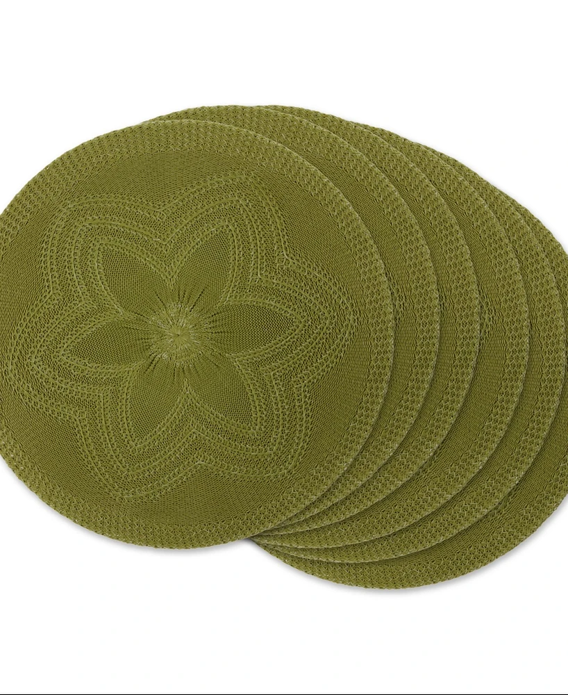 Design Imports Floral Woven Round Placemat, Set of 6