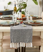 Design Imports Woven Jacquard Fringe Table Runner, 15" x 72"