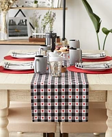 Design Imports Hearts Dobby Check Table Runner