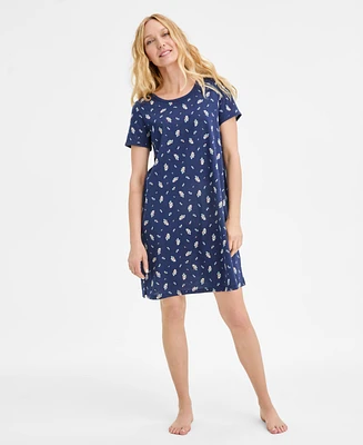 Charter Club Women's Printed Short-Sleeve Sleepshirt, Exclusively at Macy's