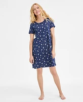 Charter Club Women's Printed Short-Sleeve Sleepshirt, Exclusively at Macy's