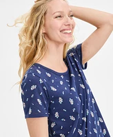 Charter Club Women's Printed Short-Sleeve Sleepshirt, Exclusively at Macy's