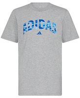 adidas Big Boys Tiger Camo Logo Cotton-Blend T-Shirt