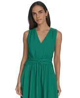 Calvin Klein Women's V-Neck Twist-Front Midi Dress