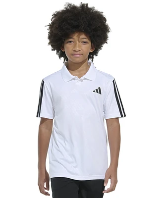 adidas Big Boys Printed Debossed Logo Short-Sleeve Polo Shirt