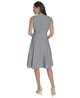 Calvin Klein Women's Jewel-Neck Zip-Front Sleeveless Dress