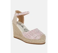 Regatta Tweed Round Toe Woven Wedges