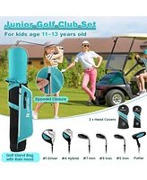 Junior Complete Golf Club Set with Stand Bag Rain Hood