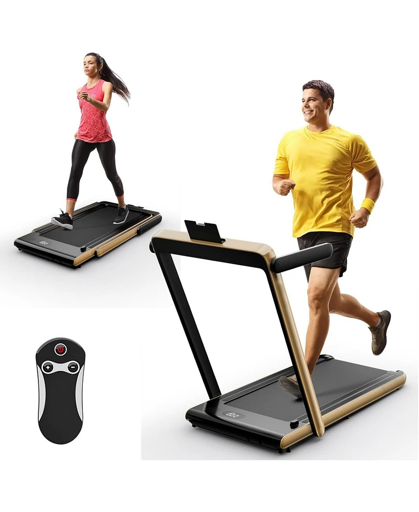 2.25HP 2 in 1 Folding Treadmill with App Speaker Remote Control