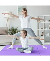 6 x 2 Ft Tri-Fold Gym Mat with Handles and Removable Zippered Cover