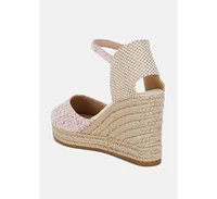 Regatta Tweed Round Toe Woven Wedges