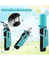 Junior Complete Golf Club Set with Stand Bag Rain Hood