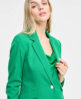 Bar Iii Women's Ruched-Sleeve One-Button Blazer, Exclusively at Macy's