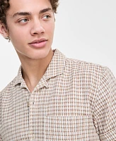 Sun + Stone Men's Hovey Textured Check Shirt, Exclusively at Macy's
