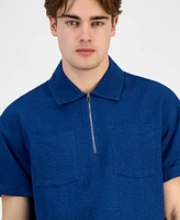 Sun + Stone Men's Bennet Indigo Poplin Shirt, Exclusively at Macy's