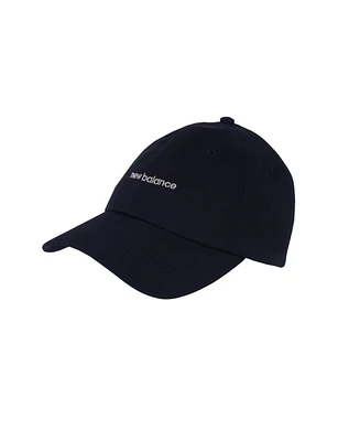 New Balance Men's Black 6-Panel Linear Logo Hat