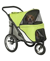 PawHut 3 Wheels Dog Stroller w/ One-Hand Fold Rubber Wheels ish