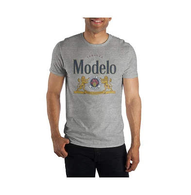 Modelo Men's Beer Logo Gray T-Shirt Tee