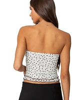 Edikted Womens Laurie Polka Dot Tube Top