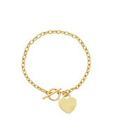 The Lovery Gold Heart Toggle Bracelet 14K Gold