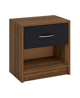 Bedside Table Nightstand with Drawer and Open Storage Shelf