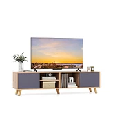 Tv Stand Cabinet for TVs with Open Shelf Modern Storage for Living Room Entertainment