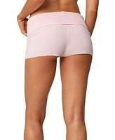 Edikted Womens Jamie Fold Over Knit Shorts