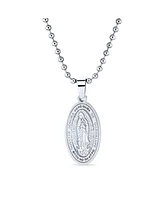 Bling Jewelry Our Lady Of Guadalupe Virgin Mary Pendant Necklace Stainless Steel Medallion