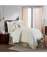 Ihi Home Edgewood Cotton Queen Duvet Cover Set/3, Natural