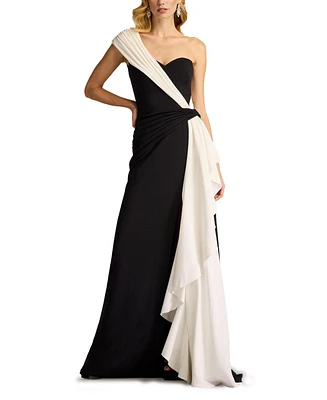 Tadashi Shoji Lune Waterfall Sash Gown