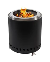 Tabletop Smokeless Fire Pit with Foldable Legs, Storage Bag, and Poker