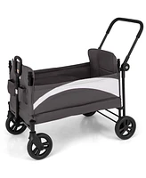 2-Seat Stroller Wagon with Adjustable Canopy and Handles Comfortable Convenient for Toddlers