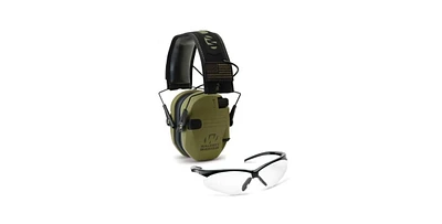 Walker's Razor Slim Electronic Shooting Range Earmuff (Od Patriot) and Glasses