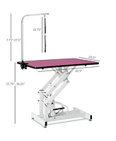 42.5INCH Hydraulic Pet Grooming Table Pink Color