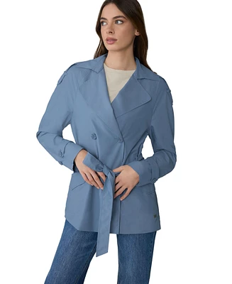 Soia & Kyo Womens Medina Relaxed-Fit Double-Breasted Trench Coat