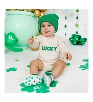 Sweet Wink Baby Boys Baby Boy Lucky Varsity Patch St. Patrick's Day Long Sleeve Romper