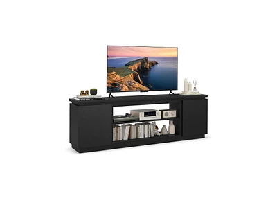 Tv Cabinet with 3 Adjustable Shelves and Anti-Tipping Kits Secure Entertainment Center for Living Room