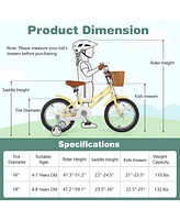 Kids Adjustable Bike with Reflectors and Bell Safe Bicycle for Children Aged 4-7 Years Old