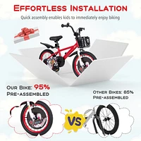 Kids Bike Adjustable with Storage Basket Double Brake for 3-4 Years Old