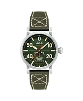 Avi-8 Men's Dambuster Chadwick Meca-Quartz Green Leather Strap Watch, 43mm