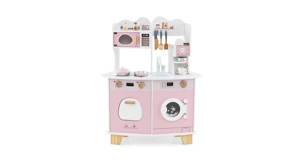 Kids Kitchen Playset with Coffee Maker Fun Pretend Play Toy for Young Chefs