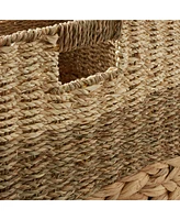 Casafield 10.5" x 10.5" Mixed Weave Storage Baskets, Natural - Set of Collapsible Cubes, Woven Bin Organizers for Bathroom, Bedroom