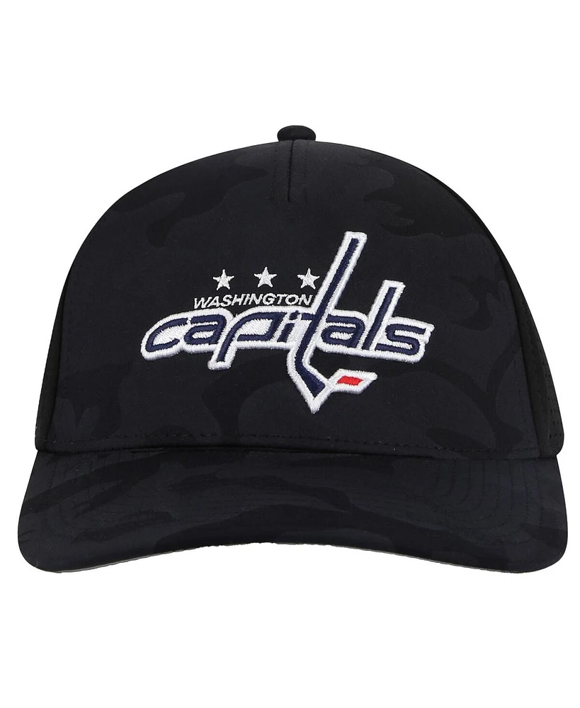 American Needle Men's Black Washington Capitals Valin Camo Super Tech Vented Adjustable Hat