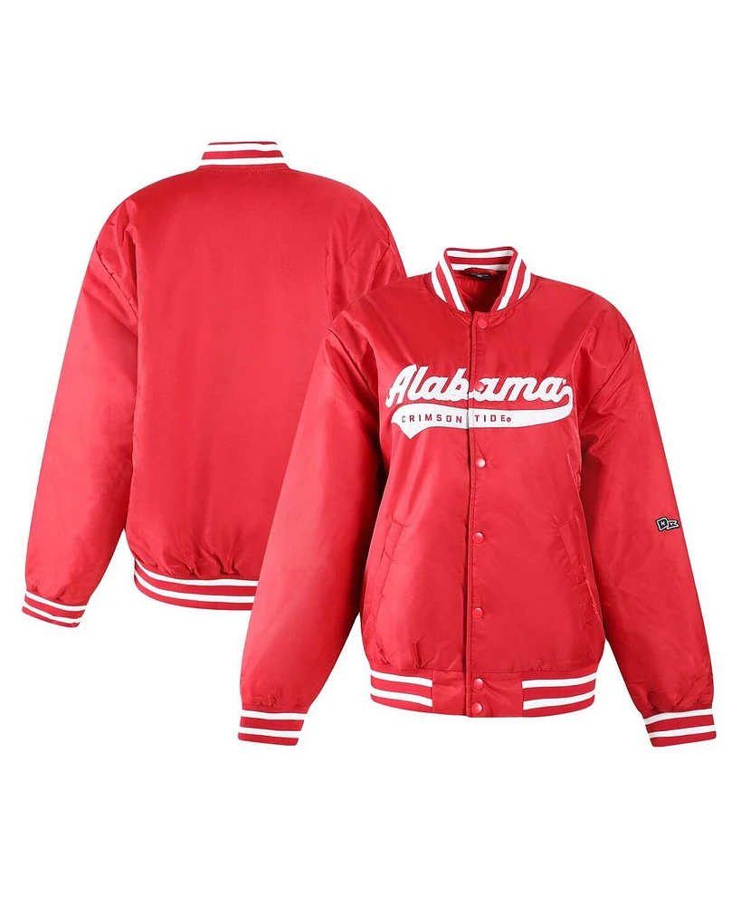 Hype and Vice Women's Crimson Alabama Tide A-Game Varsity Full-Snap Jacket