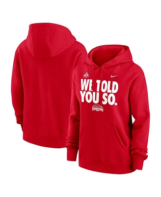 Nike Women's Scarlet Ohio State Buckeyes College Football Playoff 2024 National Champions We Told You So Pullover Hoodie