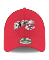 New Era Men's Red Kansas City Chiefs 2024 Afc Champions Replica 9FORTY Adjustable Hat